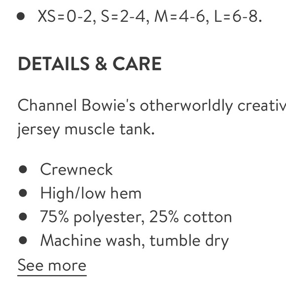 BNWT David Lerner David Bowie Tank - Picture 6 of 6